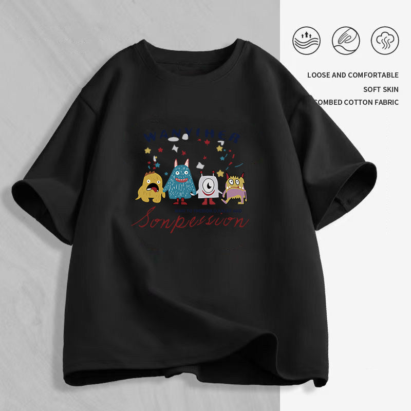 Women's Cartoon Print T-Shirt — Loose Short-Sleeve Round-Neck Summer Top - photo 12