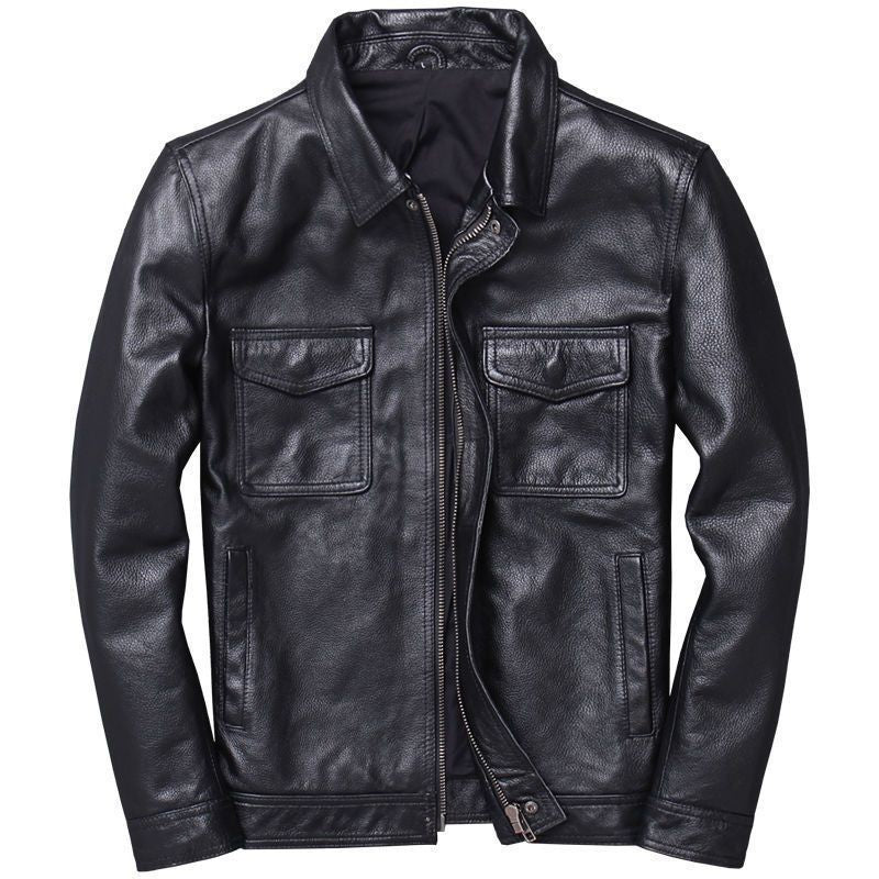 Men's Faux Leather Jacket - Stand Collar or Lapel