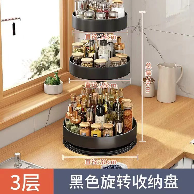 Rotating Spice Rack Organiser — Countertop Condiment Storage, 1–3 Tier