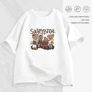 Women's Cartoon Print T-Shirt — Loose Short-Sleeve Round-Neck Summer Top