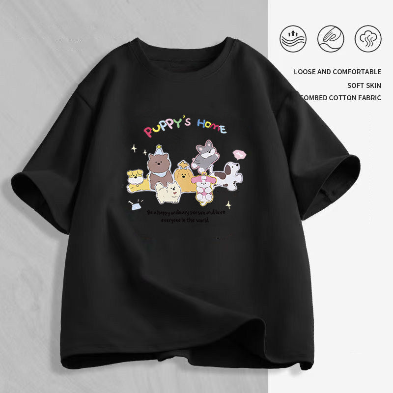 Women's Cartoon Print T-Shirt — Loose Short-Sleeve Round-Neck Summer Top - photo 32
