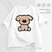 Women's Cartoon Print T-Shirt — Loose Short-Sleeve Round-Neck Summer Top