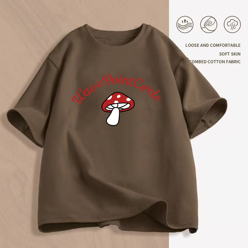 Women's Cartoon Print T-Shirt — Loose Short-Sleeve Round-Neck Summer Top