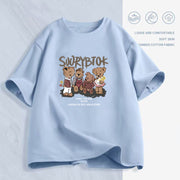 Women's Cartoon Print T-Shirt — Loose Short-Sleeve Round-Neck Summer Top