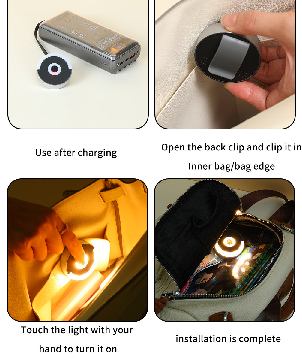 Touch Long Endurance KTV Bar Compact Vag Light Creative DIY Lighting LED Light Goddess Exquisite Gift Circular Bag Light Outdoo