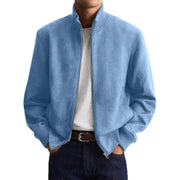 Men's Business Casual Jacket - Stand Collar, Zip Front