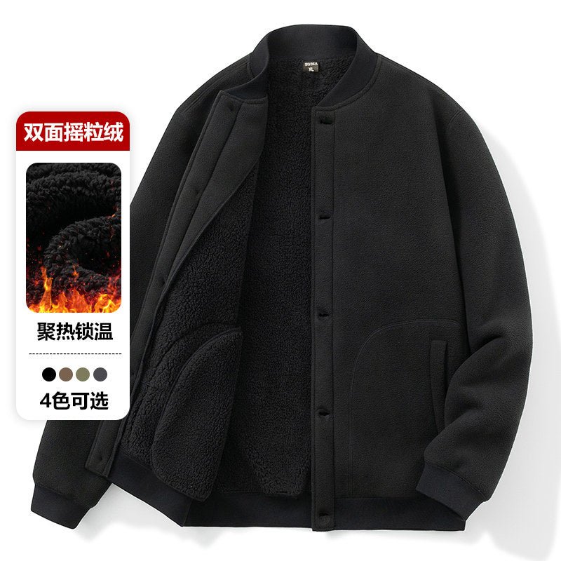 Men's Double-Sided Fleece Sweatshirt — Lambswool-Lined Warm Winter Pullover