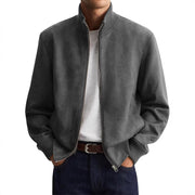 Men's Business Casual Jacket - Stand Collar, Zip Front