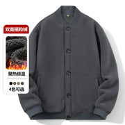 Men's Double-Sided Fleece Sweatshirt — Lambswool-Lined Warm Winter Pullover