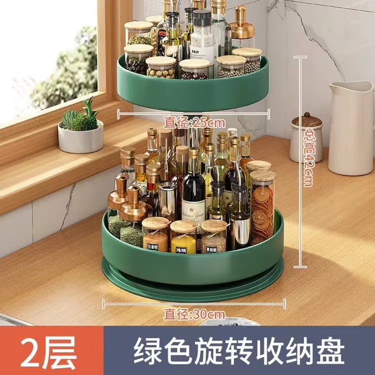 Rotating Spice Rack Organiser — Countertop Condiment Storage, 1–3 Tier
