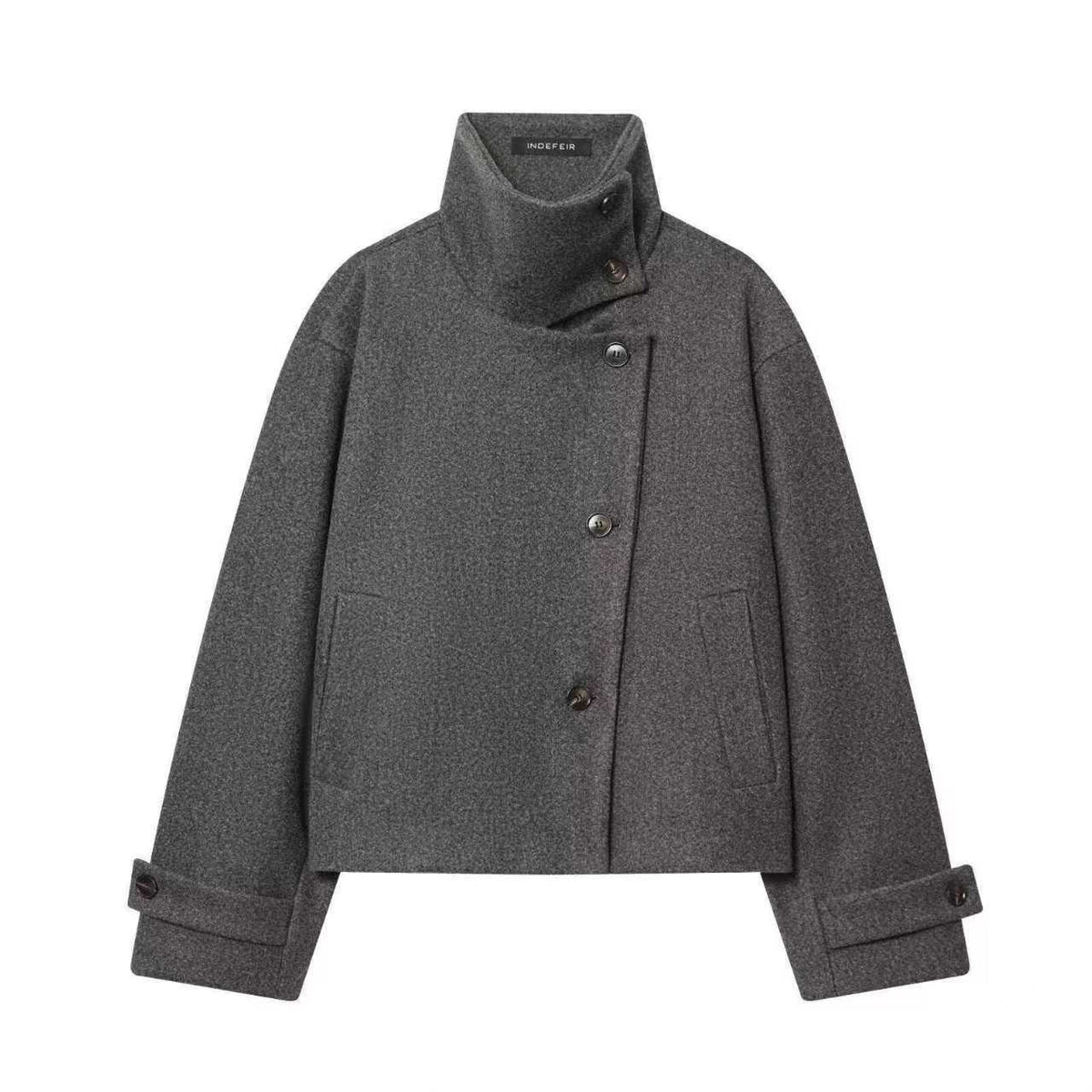 Women's Stand-Collar Short Jacket — Chic Street-Style Winter Coat