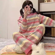 Women's Coral Fleece Pyjama Set — Warm Flannel Winter Loungewear