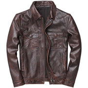 Men's Faux Leather Jacket - Stand Collar or Lapel