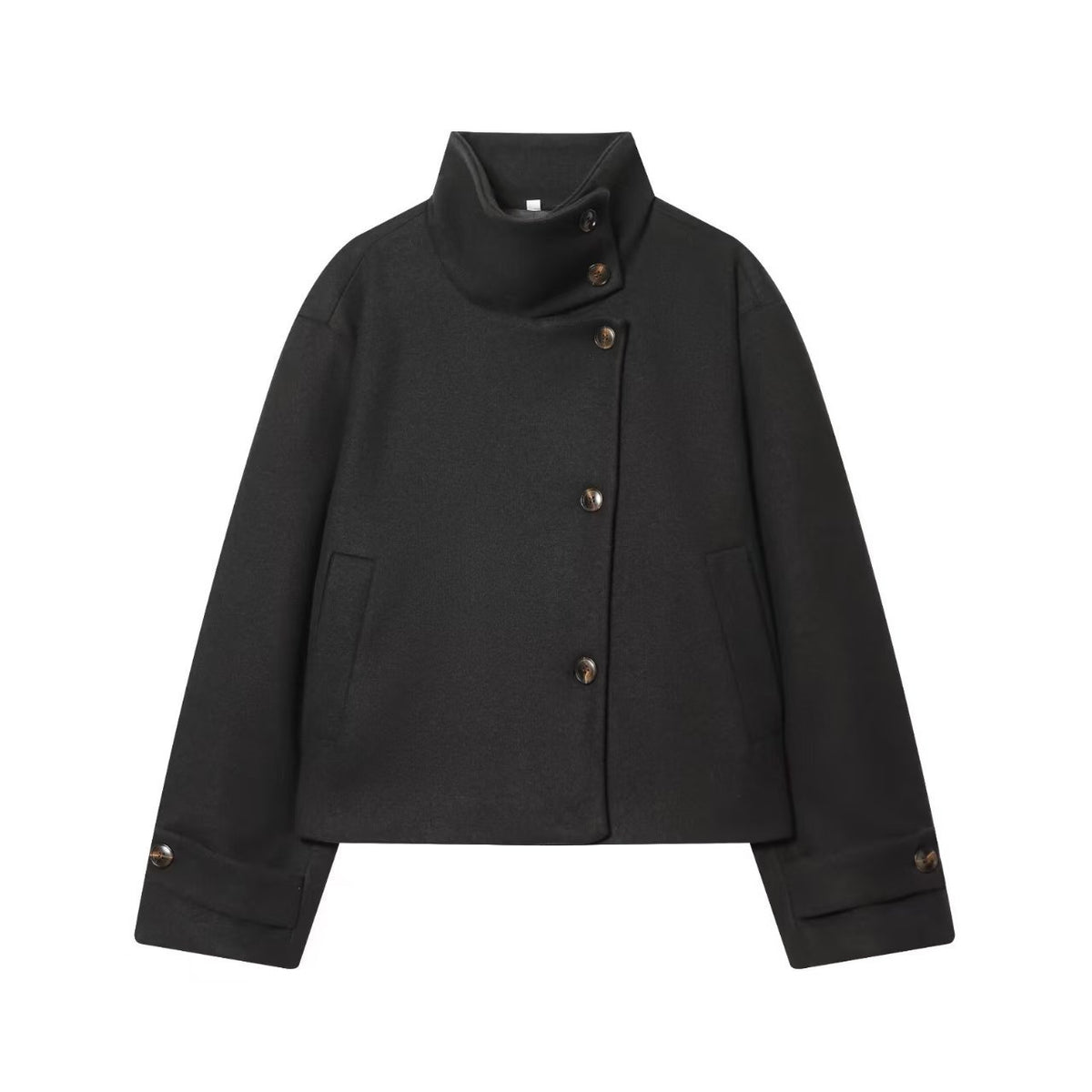Women's Stand-Collar Short Jacket — Chic Street-Style Winter Coat