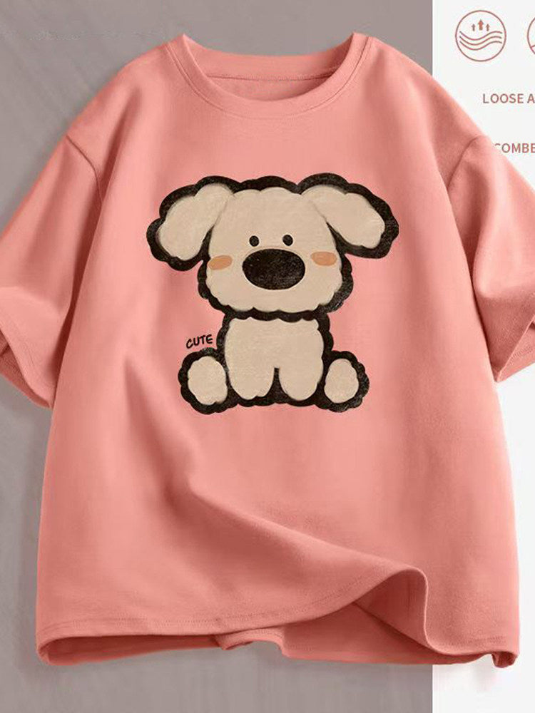 Women's Cartoon Print T-Shirt — Loose Short-Sleeve Round-Neck Summer Top - photo 2