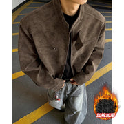 Men's Vintage Motorcycle Faux Leather Jacket - Padded