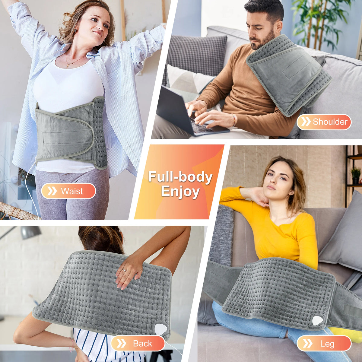 Electric Heated Waist Belt – 9 Heat Levels, Lumbar & Back Warmer