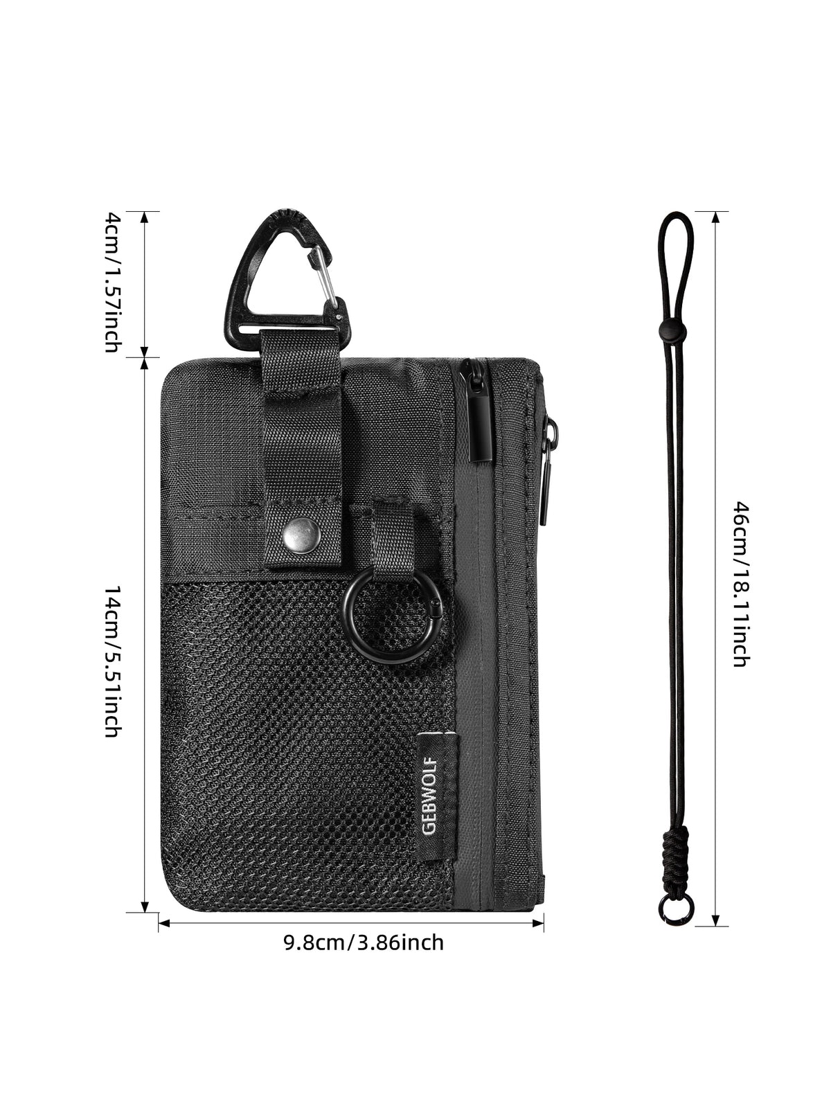 Minimalist RFID-Blocking Wallet – Water-Resistant Zip Case with Lanyard