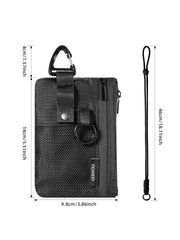 Minimalist RFID-Blocking Wallet – Water-Resistant Zip Case with Lanyard