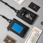 Minimalist RFID-Blocking Wallet – Water-Resistant Zip Case with Lanyard