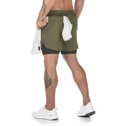 Men's Camo 2-in-1 Running Shorts – Quick-Dry Gym & Training Shorts