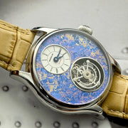 Merkur Men's Tourbillon Watch – Titanium, Ice Flower Dial, Sapphire