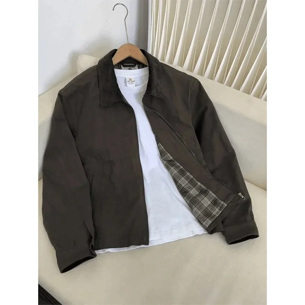 Men's Vintage Detroit Workwear Jacket – American Retro Zip Coat