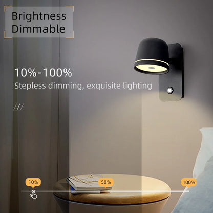 Aisilan LED Dimmable Wall Lamp with touch Switch Adjust Brightness and 3-CCT Rotation Wall reading Sconce for Bedside bedroom