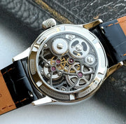Merkur Men's Skeleton Tourbillon Watch – Sapphire, Carved, Black, 42mm