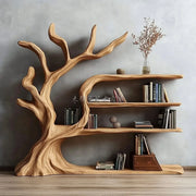 Natural Trunk Display Cabinet — Chinese-Style Wood Showcase Stand