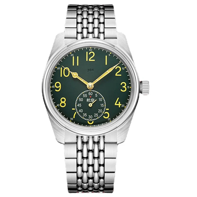 Merkur Men's Bronze Military Watch – Hand-Wound, Sub-Second Dial
