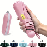 Mini Anti-UV Umbrella – Compact Sun & Rain Protection, 6 Reinforced Ribs
