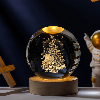 Crystal Ball 3D Customised, Planet Night Light Laser Engraved Solar System Globe Astronomy Festival Gifts Home Desktop Decoration