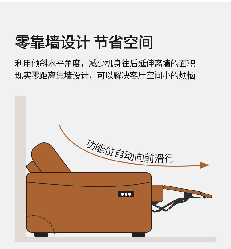 Electric Recliner Sofa — Beige Waterproof, Six Sizes from 1.9m to 3.6m