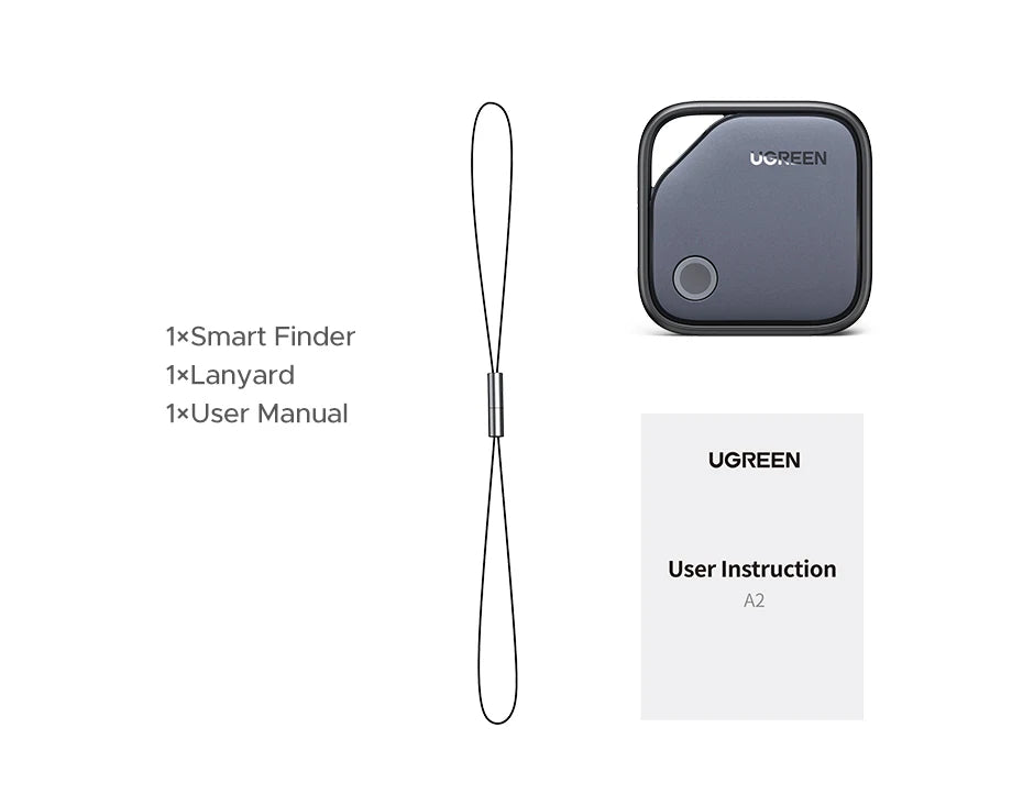 UGREEN Smart Bluetooth Tracker, Keys Finder Item Locator SmartTag Up to 2 Year Battery Phone Finder For Apple Find My (only IOS)