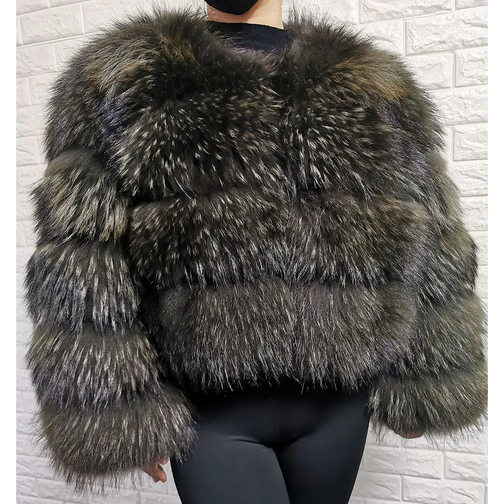 MAOMAOKONG Women's Real Fox Fur Coat – Luxury Winter Jacket