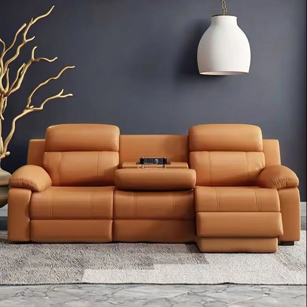 Electric Home Theatre Sofa — 3-Seater Power Recliner, USB, Lay-Flat