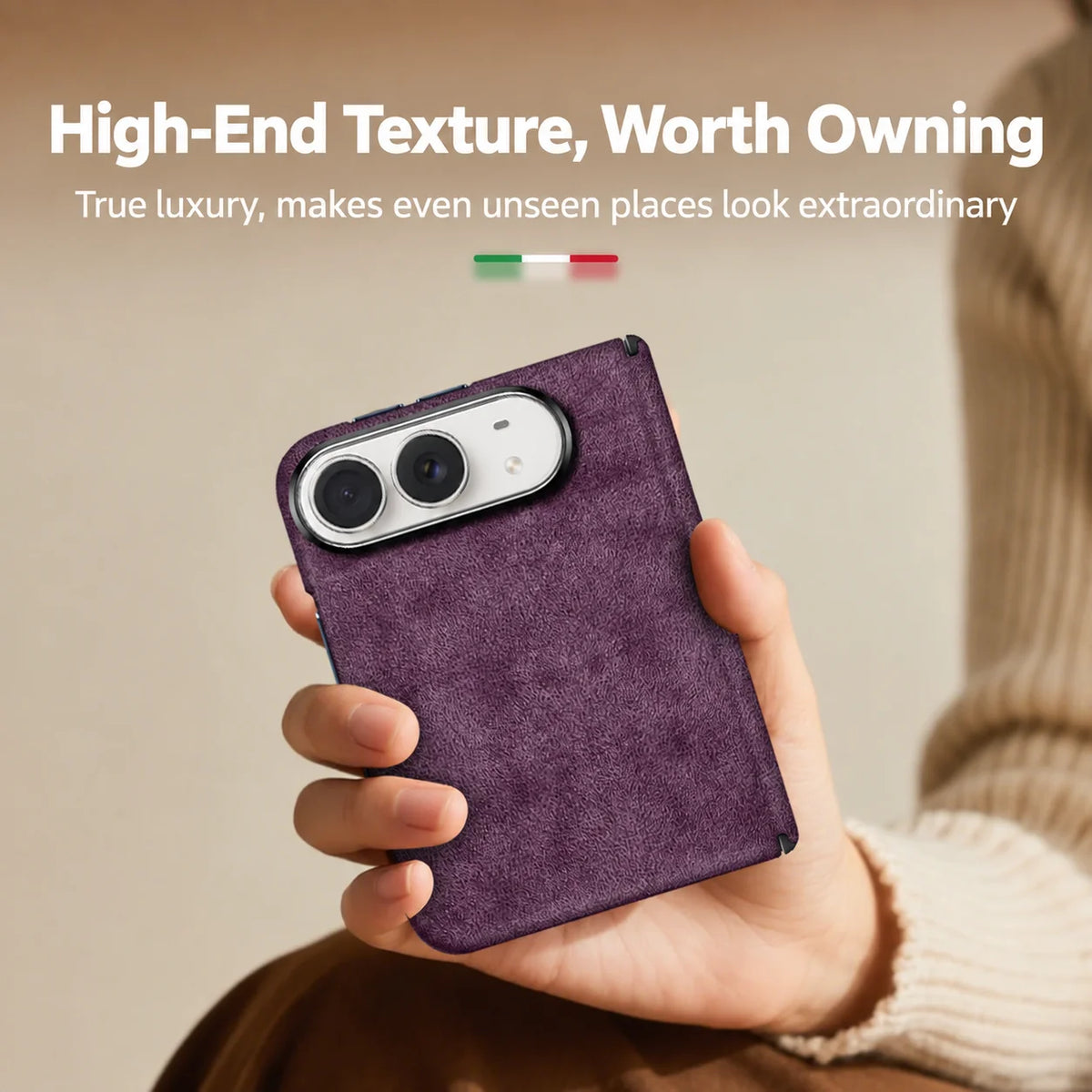 Genuine Alcantara Magnetic Phone Case – Premium Protective Cover for iPhone