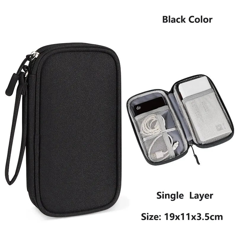 Waterproof Cable Organiser Bag – Travel Case for Chargers & Cords