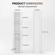 4-Tier White Bathroom Floor Cabinet – Freestanding Storage Unit with Doors