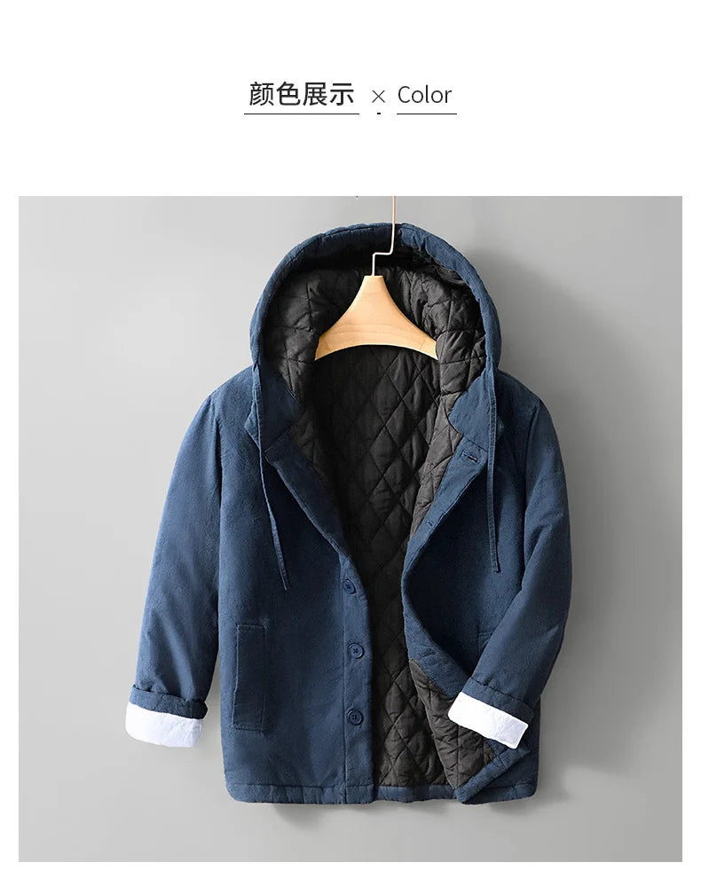 Men's Thick Hooded Padded Winter Jacket – Warm Vintage-Style Coat