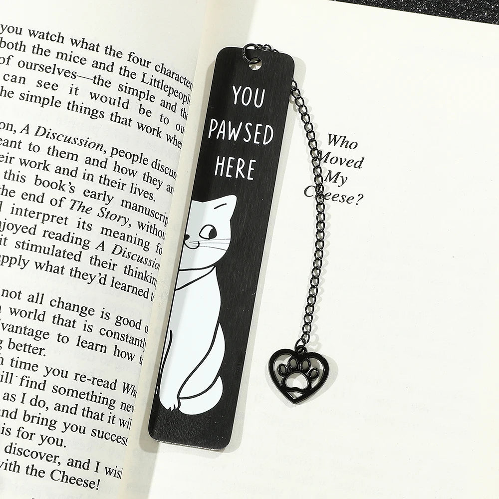 Cartoon cat metal bookmark, cute metal bookmarks with tassel, reading office supplies for cat-loving book lovers