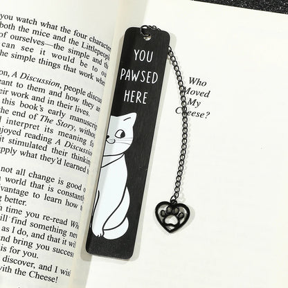 Cartoon cat metal bookmark, cute metal bookmarks with tassel, reading office supplies for cat-loving book lovers