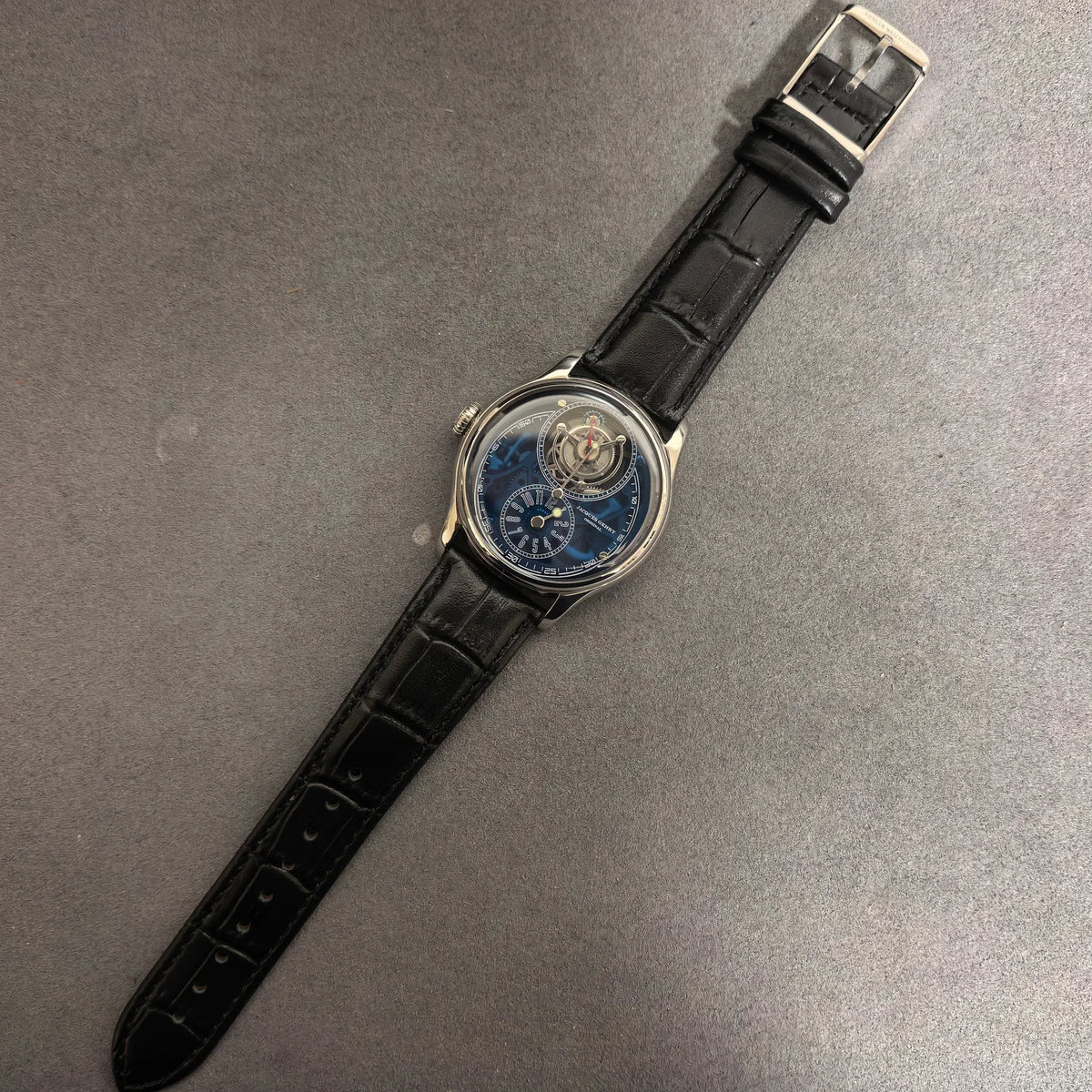 Jacques Genry Men's Tourbillon Watch – 42mm, Left Crown, Skeleton Dial
