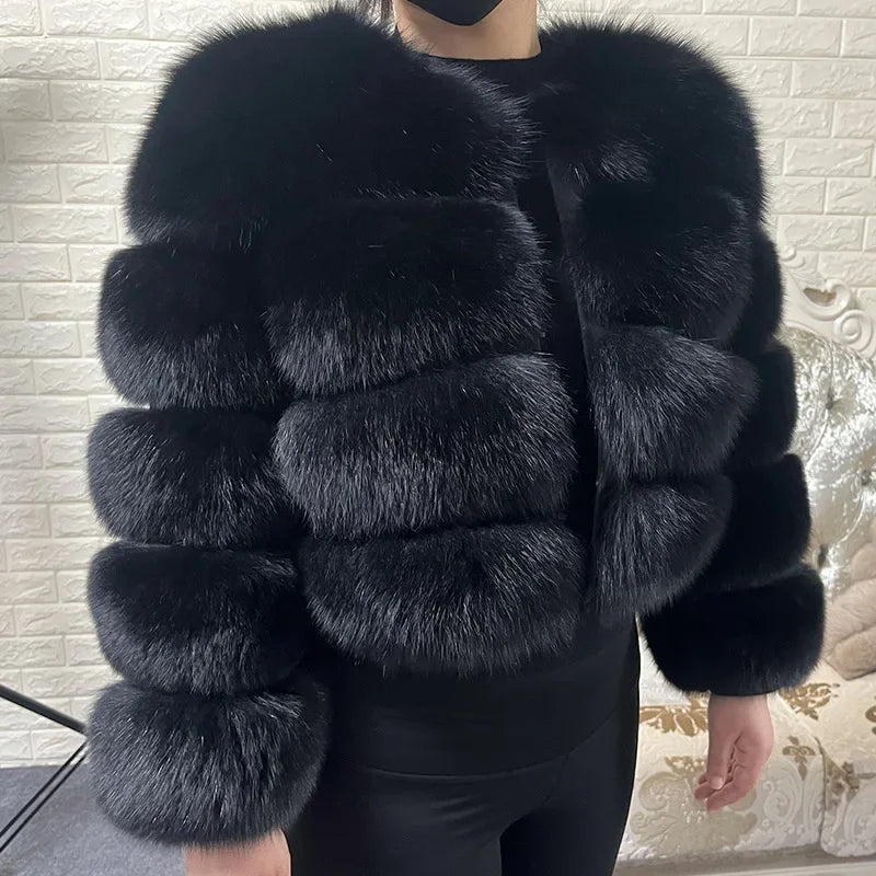 MAOMAOKONG Women's Real Fox Fur Coat – Luxury Winter Jacket