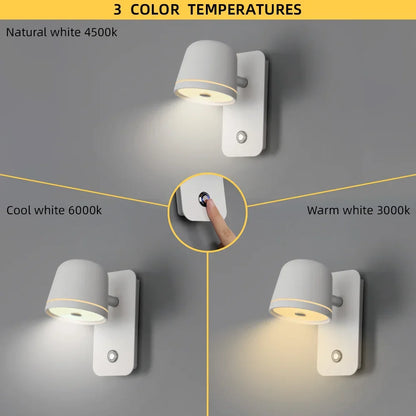 Aisilan LED Dimmable Wall Lamp with touch Switch Adjust Brightness and 3-CCT Rotation Wall reading Sconce for Bedside bedroom