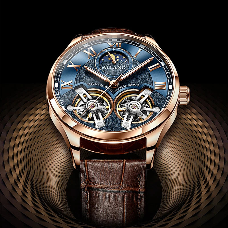 AILANG Men's Automatic Tourbillon Skeleton Watch – Leather Strap
