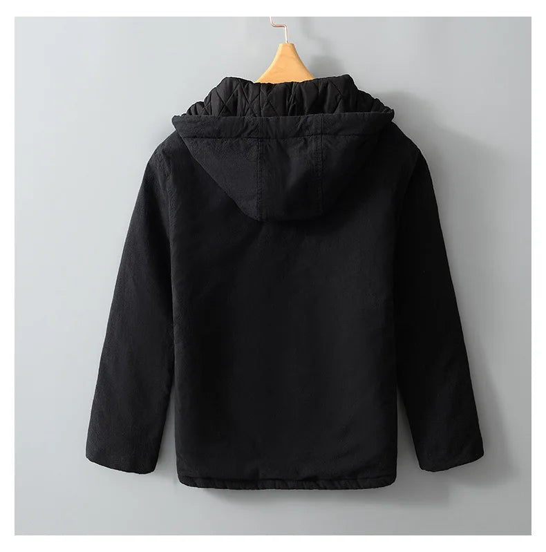 Men's Thick Hooded Padded Winter Jacket – Warm Vintage-Style Coat