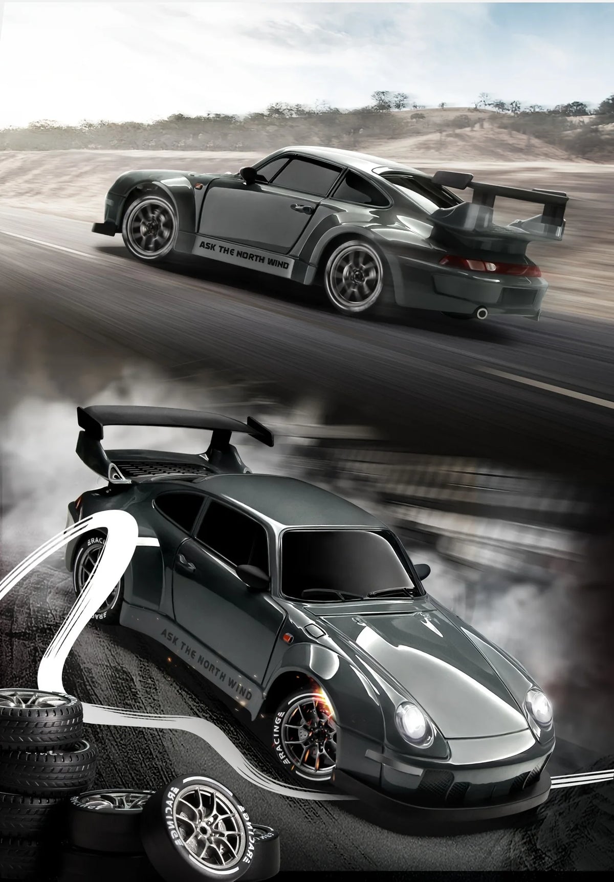 1:24 RC Drift Car – 4WD Remote Control Car, 20km/h with LED Lights