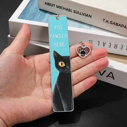 Cartoon cat metal bookmark, cute metal bookmarks with tassel, reading office supplies for cat-loving book lovers